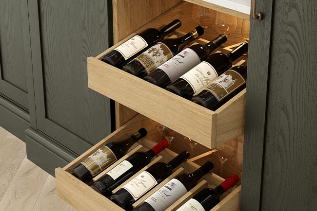 Timeless kitchen design features - our kitchen wine drawers