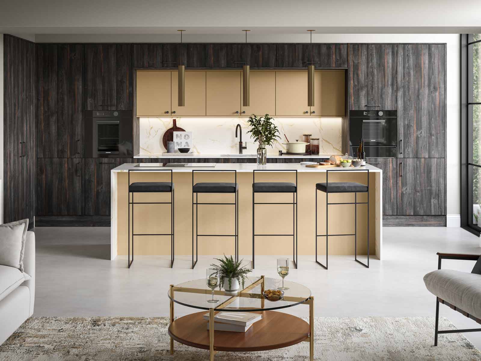 One beautiful ultra-modern kitchen 2024 has to offer, with wood finishes