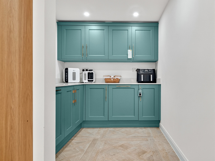 An extension’s kitchen utility room partitioned area