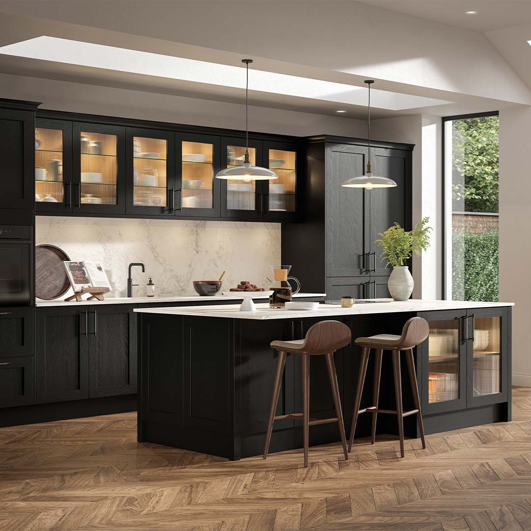 Black shaker kitchen by Sigma 3 Kitchens