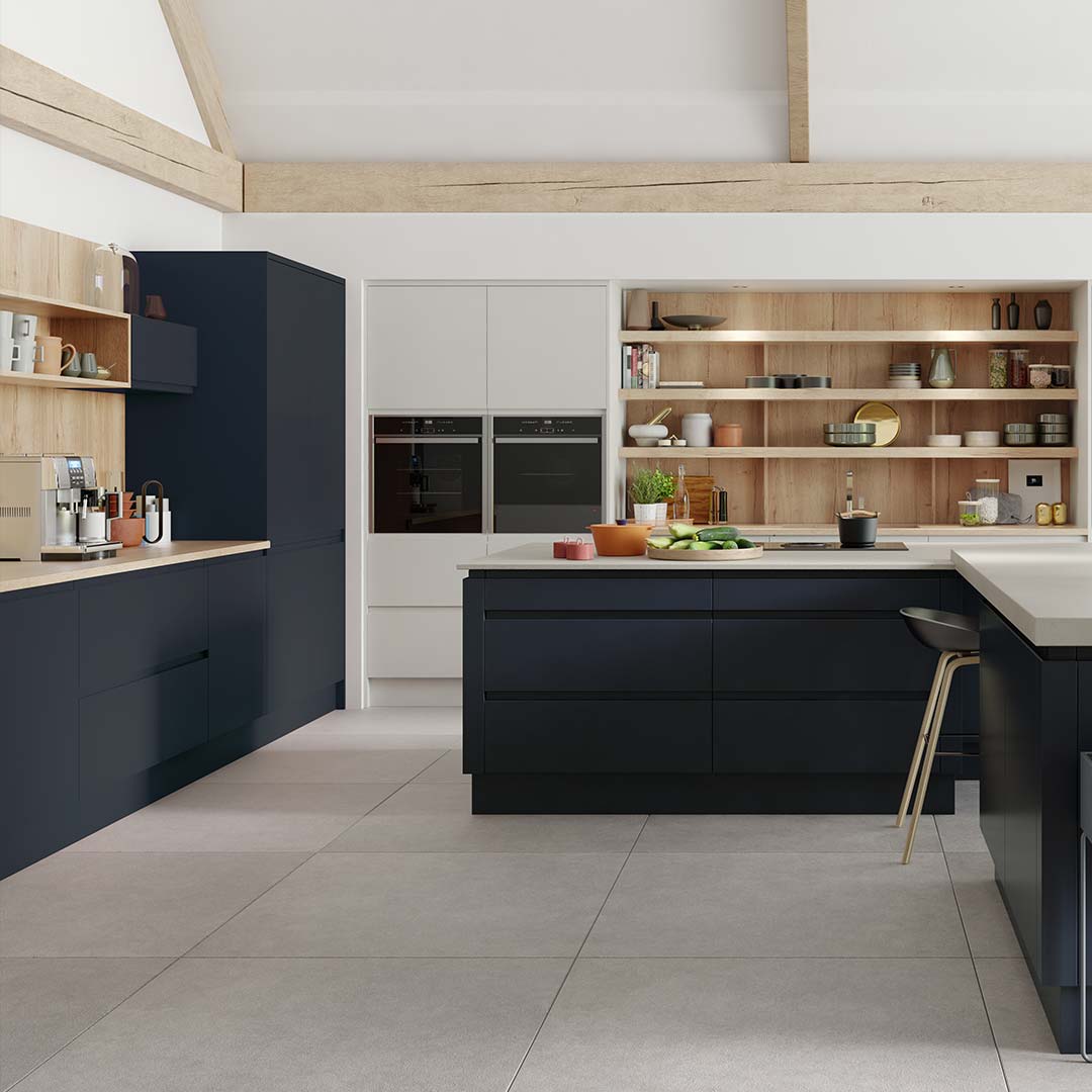 Blue modern kitchen by Sigma 3 Kitchens